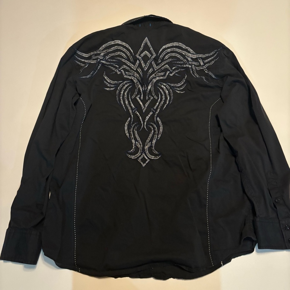 Y2K roar cross button up long sleeve shirt